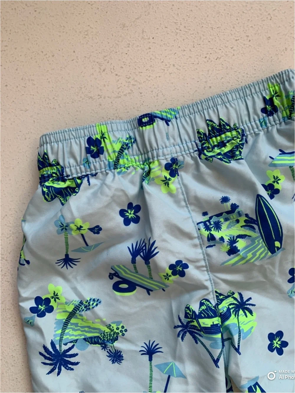 Cat & Jack Toddler Boys Blue Tropical Print Swim Trunks Swimsuit Size 3T NWOT